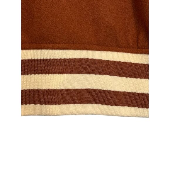 Forever 21 Varsity Jacket Women S Brown & Cream - Picture 12 of 13